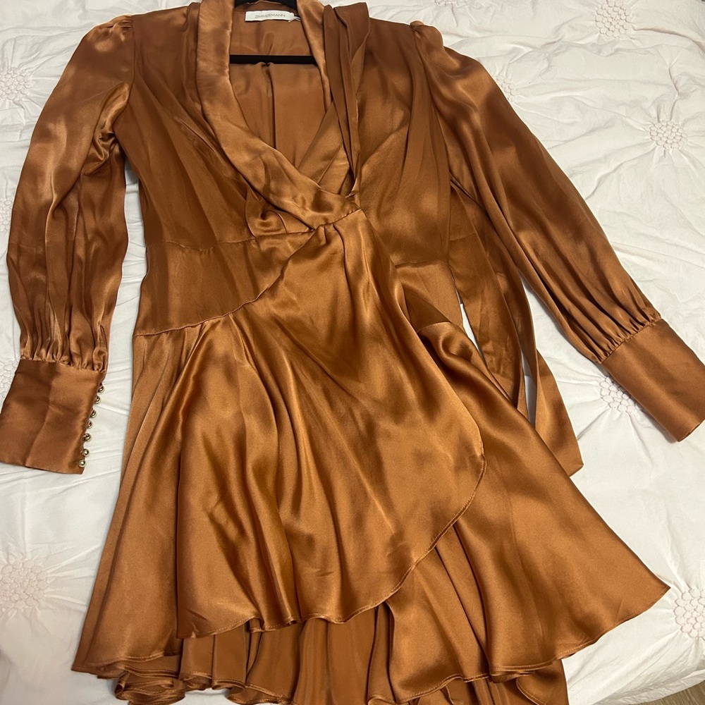 Zimmermann Copper Mini Dress
